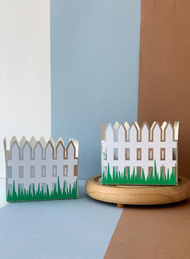 Haoser Pack of 2 Farm/Barn/Barnyard Peppa Pig Theme Birthday Decoration Paper Fence Boxes for Table Centerpiece Decor, Birthday Party Table - Image 1